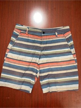 Men's Striped Cotton Shorts - Multicolor